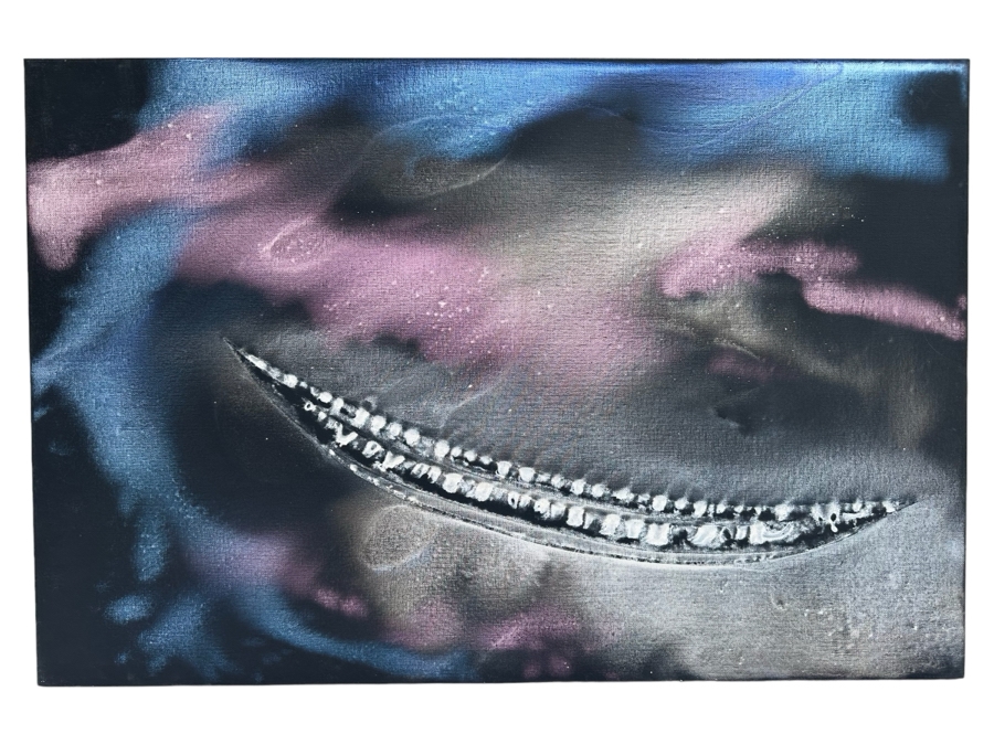 Gerrit Greve (1948-2024, Cardiff by the Sea, CA) Original Abstract Spirit Boats Acrylic Painting On Canvas Titled Voyage 295 2018 Signed Verso 36' X 24' Estimate $1,000-$2,000 [Photo 1]