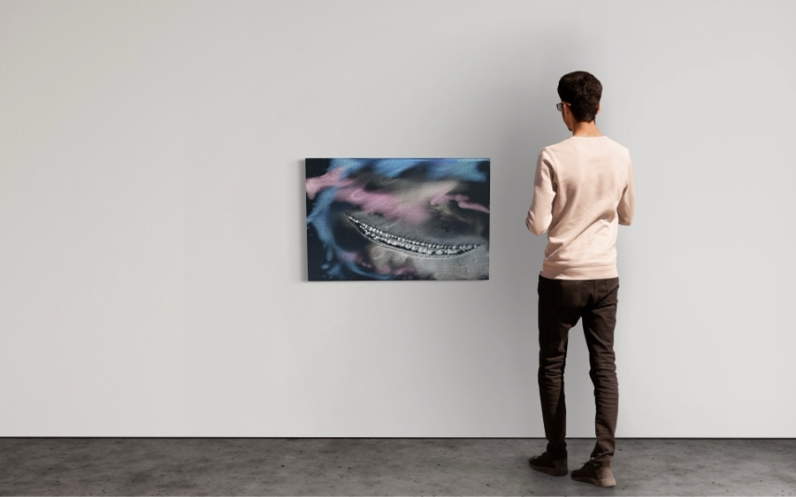 Gerrit Greve (1948-2024, Cardiff by the Sea, CA) Original Abstract Spirit Boats Acrylic Painting On Canvas Titled Voyage 295 2018 Signed Verso 36' X 24' Estimate $1,000-$2,000 [Photo 2]