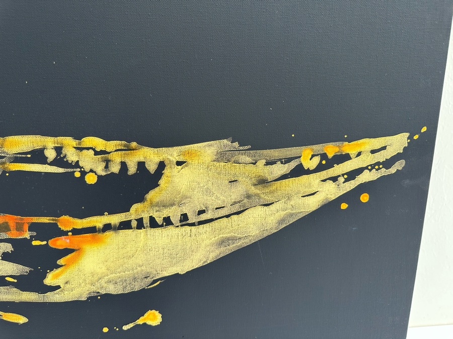 Gerrit Greve (1948-2024, Cardiff by the Sea, CA) Original Abstract Spirit Boats Acrylic Painting On Canvas Titled Voyage 299 2018 Signed Verso 36' X 24' Estimate $1,000-$2,000 [Photo 4]