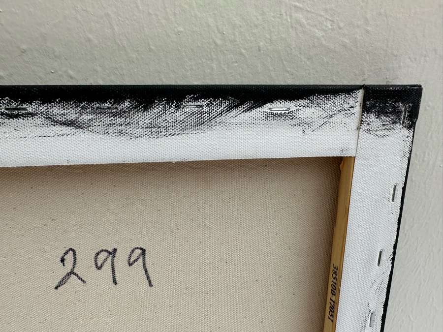 Gerrit Greve (1948-2024, Cardiff by the Sea, CA) Original Abstract Spirit Boats Acrylic Painting On Canvas Titled Voyage 299 2018 Signed Verso 36' X 24' Estimate $1,000-$2,000 [Photo 9]