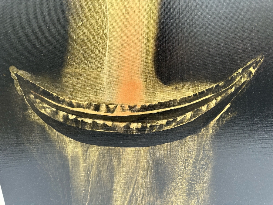 Gerrit Greve (1948-2024, Cardiff by the Sea, CA) Original Abstract Spirit Boats Acrylic Painting On Canvas Titled Voyage 151 2014 Signed Verso 24' X 36' Estimate $1,000-$2,000 [Photo 3]