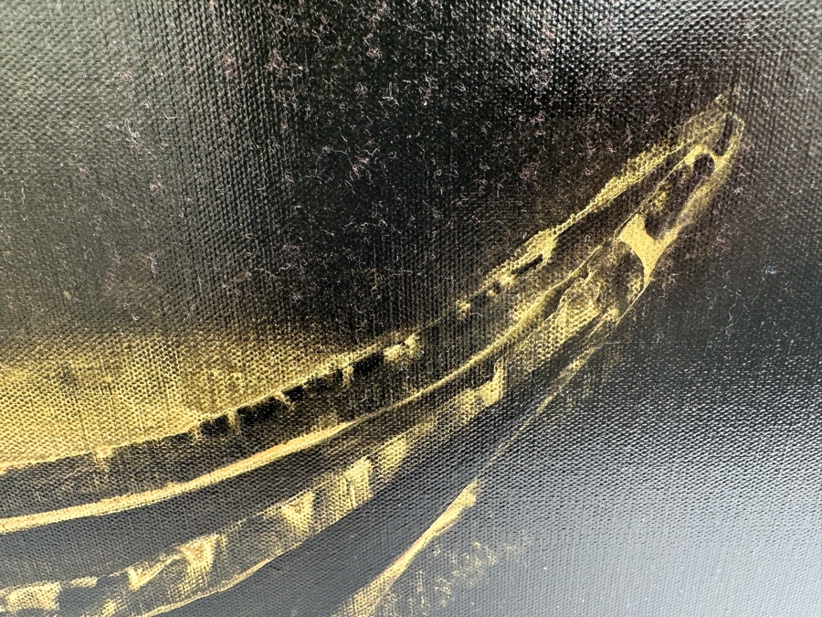 Gerrit Greve (1948-2024, Cardiff by the Sea, CA) Original Abstract Spirit Boats Acrylic Painting On Canvas Titled Voyage 151 2014 Signed Verso 24' X 36' Estimate $1,000-$2,000 [Photo 6]