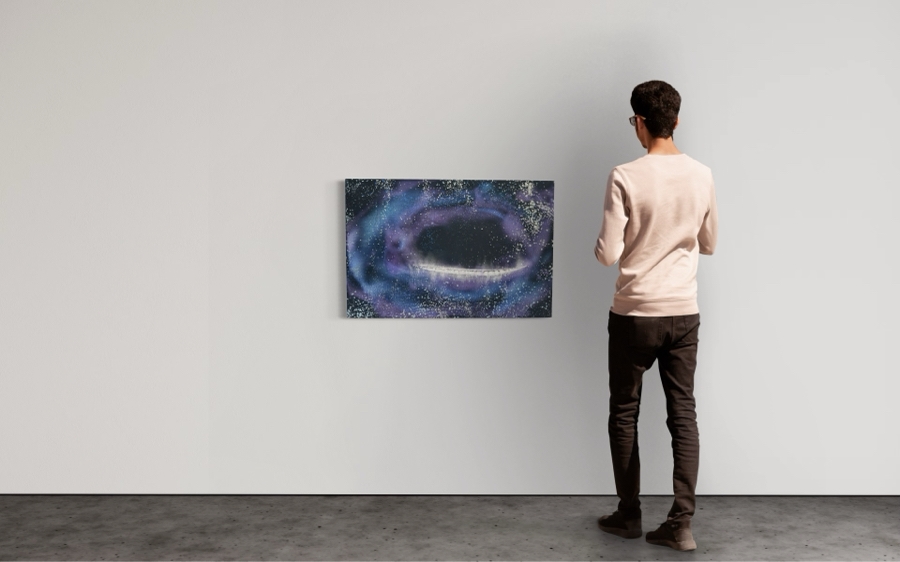 Gerrit Greve (1948-2024, Cardiff by the Sea, CA) Original Abstract Spirit Boats Acrylic Painting On Canvas Titled Voyage 239 2018 Signed Verso 36' X 24' Estimate $1,000-$2,000 [Photo 2]