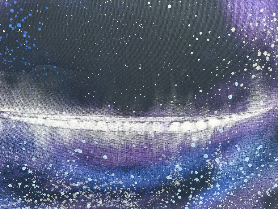 Gerrit Greve (1948-2024, Cardiff by the Sea, CA) Original Abstract Spirit Boats Acrylic Painting On Canvas Titled Voyage 239 2018 Signed Verso 36' X 24' Estimate $1,000-$2,000 [Photo 4]