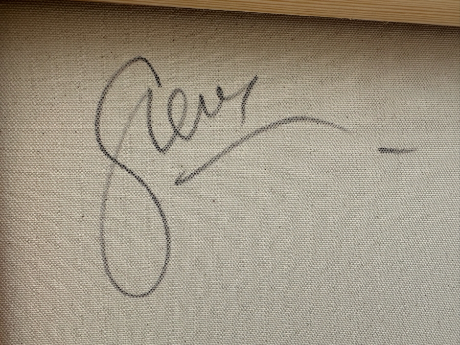 Gerrit Greve (1948-2024, Cardiff by the Sea, CA) Original Abstract Colorful Underwater Ocean Acrylic Painting On Canvas Titled 'Underwater Jing Wen' 2021 Signed Verso 60' X 36' Estimate $1,000-$2,000 (Updated Size) [Photo 9]