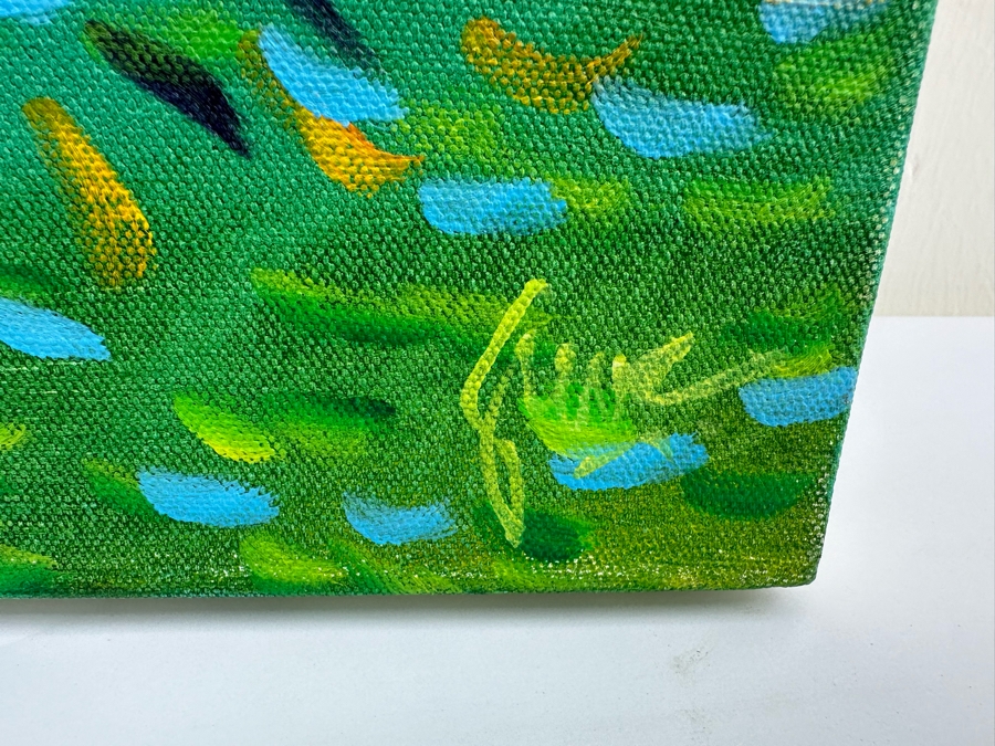 Gerrit Greve (1948-2024, Cardiff by the Sea, CA) Original Abstract Colorful Underwater Ocean Acrylic Painting On Canvas Titled 'Underwater Jing Wen' 2021 Signed Verso 60' X 36' Estimate $1,000-$2,000 (Updated Size) [Photo 4]