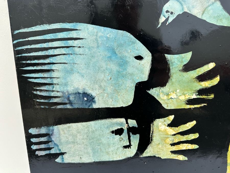 Gerrit Greve (1948-2024, Cardiff by the Sea, CA) Original Early Abstract Acrylic Painting On Door Titled 'Carnival Calligraphy' Signed Front 47' X 28' Estimate $1,000-$2,000 [Photo 5]