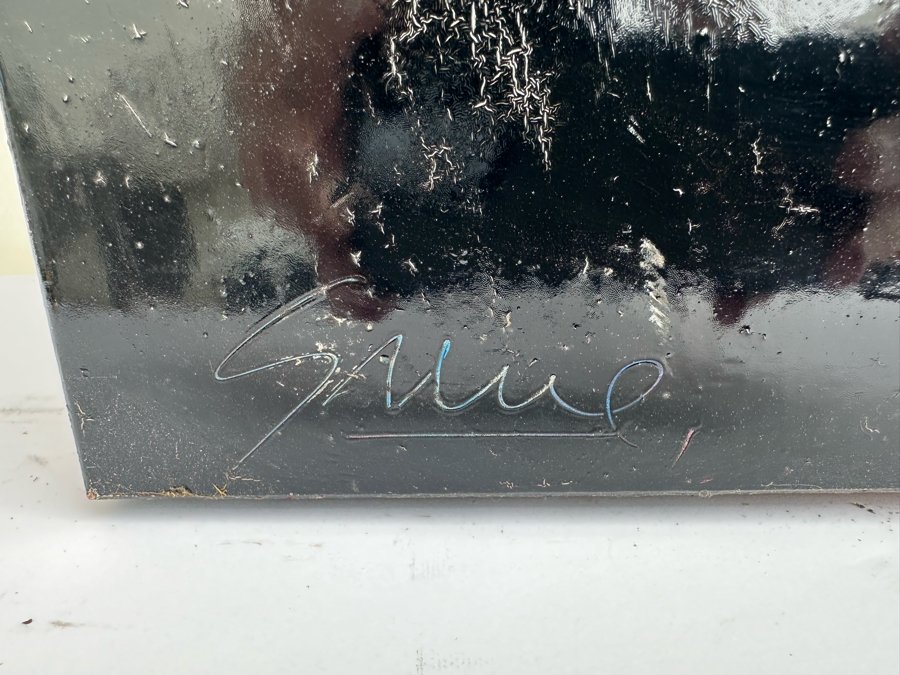 Gerrit Greve (1948-2024, Cardiff by the Sea, CA) Original Early Abstract Acrylic Painting On Door Titled 'Carnival Calligraphy' Signed Front 47' X 28' Estimate $1,000-$2,000 [Photo 4]