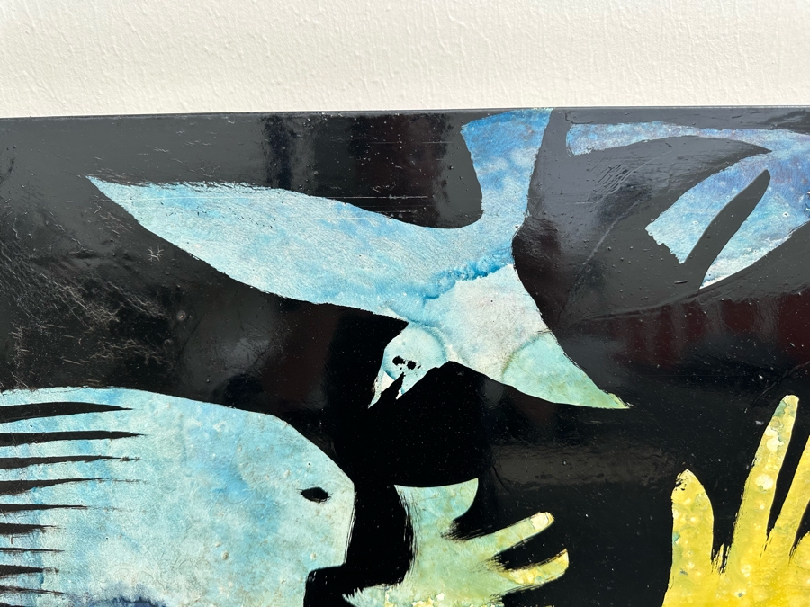 Gerrit Greve (1948-2024, Cardiff by the Sea, CA) Original Early Abstract Acrylic Painting On Door Titled 'Carnival Calligraphy' Signed Front 47' X 28' Estimate $1,000-$2,000 [Photo 6]