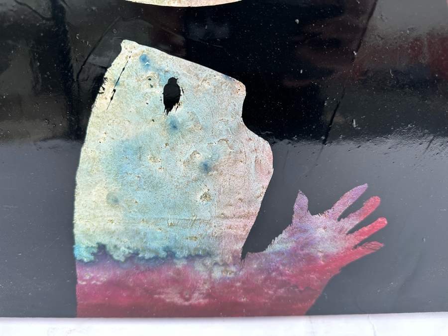 Gerrit Greve (1948-2024, Cardiff by the Sea, CA) Original Early Abstract Acrylic Painting On Door Titled 'Carnival Calligraphy' Signed Front 47' X 28' Estimate $1,000-$2,000 [Photo 10]