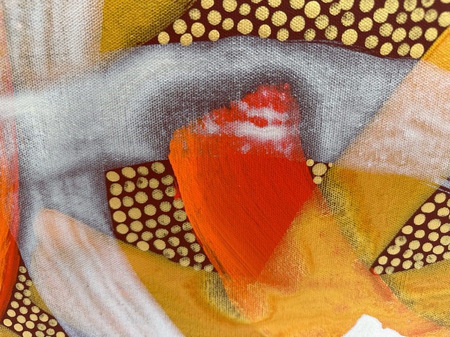 Gerrit Greve (1948-2024, Cardiff by the Sea, CA) Original Abstract Acrylic Painting On Canvas Titled 'Floor Of The Temple, Journey 241' 2009 Signed Verso 28' X 22' Estimate $1,000-$2,000 [Photo 2]