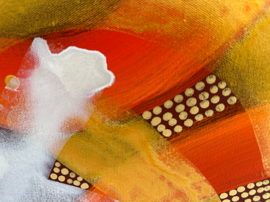 Gerrit Greve (1948-2024, Cardiff by the Sea, CA) Original Abstract Acrylic Painting On Canvas Titled 'Floor Of The Temple, Journey 241' 2009 Signed Verso 28' X 22' Estimate $1,000-$2,000 [Photo 3]