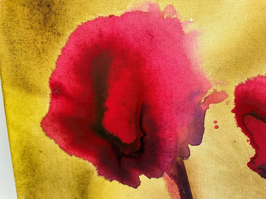Gerrit Greve (1948-2024, Cardiff by the Sea, CA) Original Abstract Flowers Acrylic Painting On Canvas 2020 Signed Verso 24' X 30' Estimate $1,000-$2,000 [Photo 3]