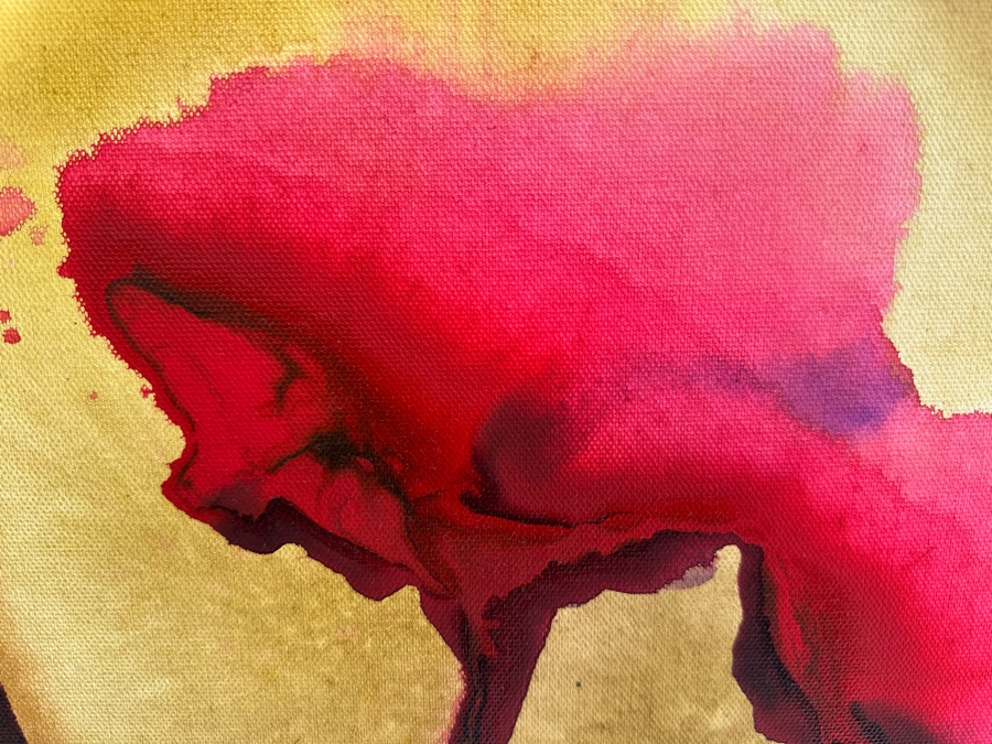 Gerrit Greve (1948-2024, Cardiff by the Sea, CA) Original Abstract Flowers Acrylic Painting On Canvas 2020 Signed Verso 24' X 30' Estimate $1,000-$2,000 [Photo 2]