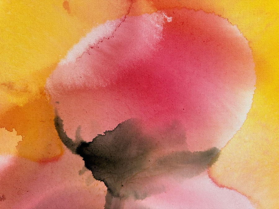 Gerrit Greve (1948-2024, Cardiff by the Sea, CA) Original Abstract Flowers Acrylic Painting On Canvas 2020 Signed Verso 24' X 30' Estimate $1,000-$2,000 [Photo 3]