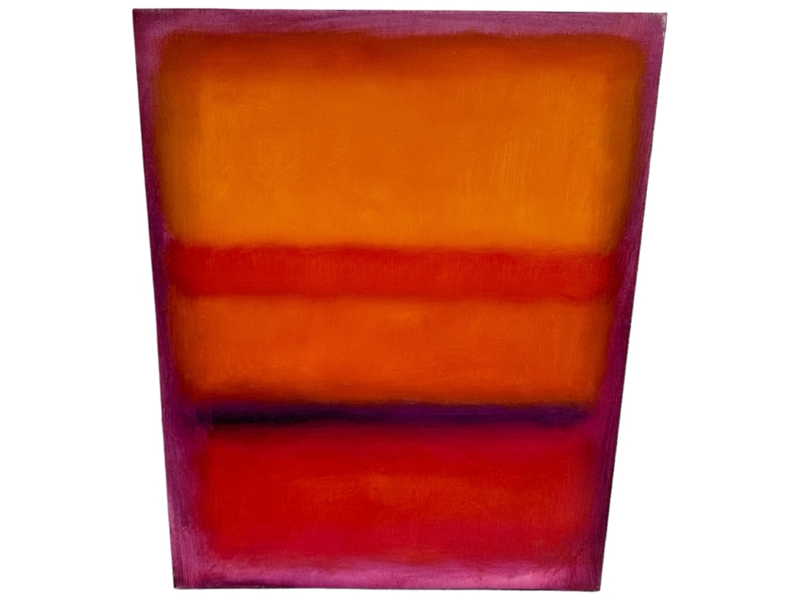 Gerrit Greve (1948-2024, Cardiff by the Sea, CA) Original Modernist Abstract Color Field Acrylic Painting On Canvas In Manner Of Mark Rothko 2010 Signed Verso 24' X 30' Estimate $1,000-$2,000 [Photo 1]