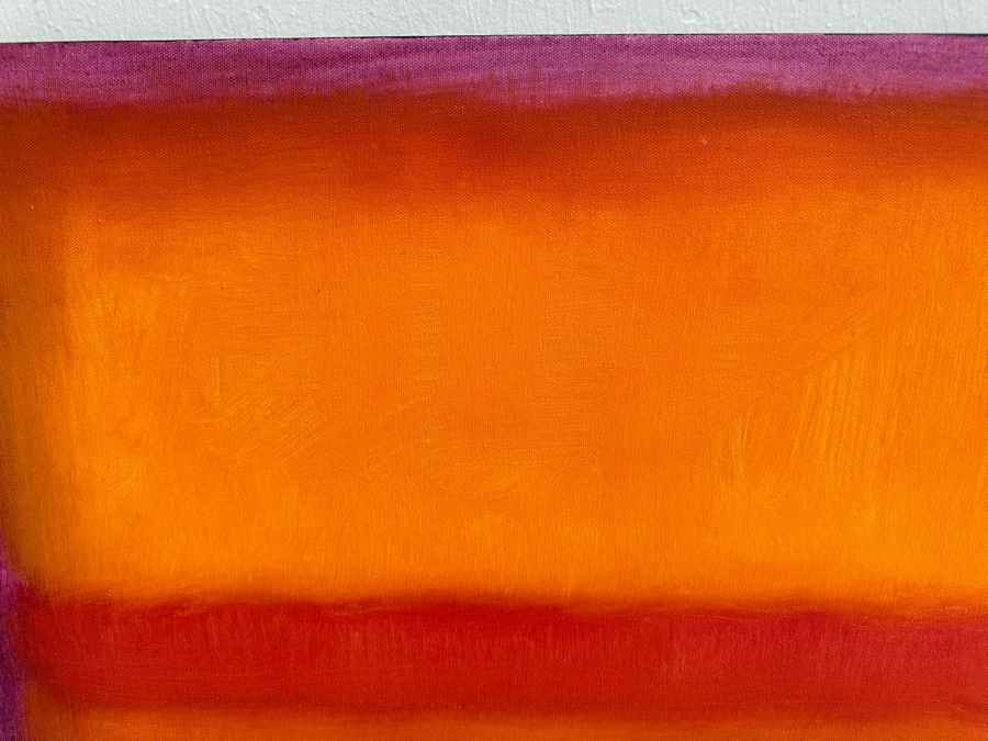 Gerrit Greve (1948-2024, Cardiff by the Sea, CA) Original Modernist Abstract Color Field Acrylic Painting On Canvas In Manner Of Mark Rothko 2010 Signed Verso 24' X 30' Estimate $1,000-$2,000 [Photo 3]