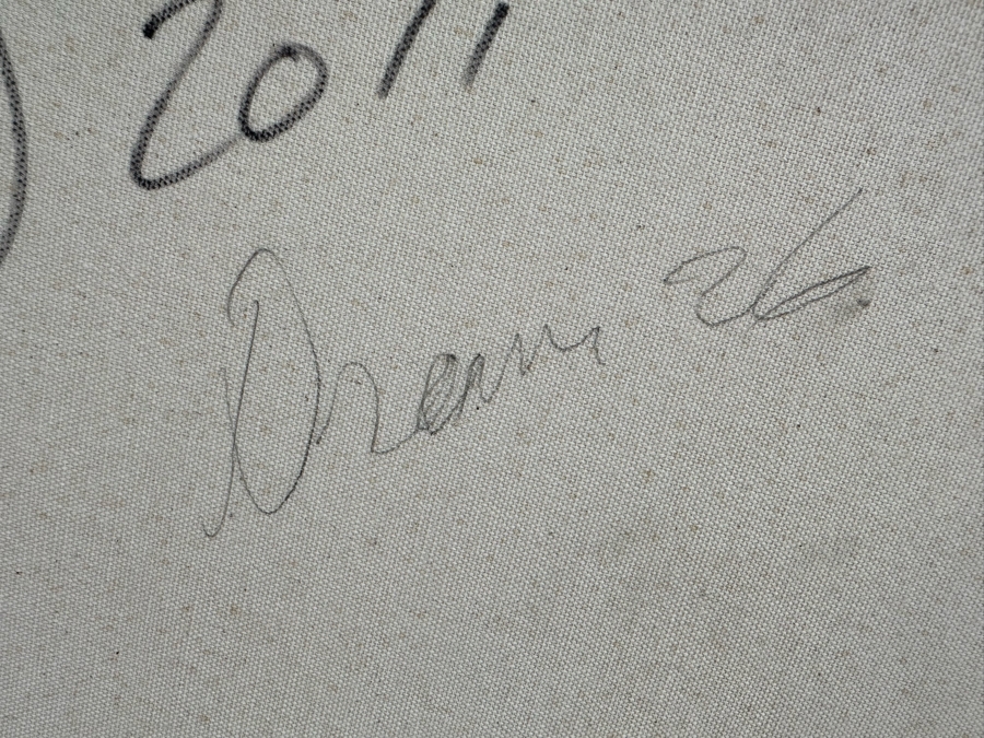 Gerrit Greve (1948-2024, Cardiff by the Sea, CA) Original Modernist Abstract Mixed Media Sand Acrylic Painting On Canvas Titled 'Dream 26' 2011 Signed Verso 24' X 30' Estimate $1,000-$2,000 [Photo 7]