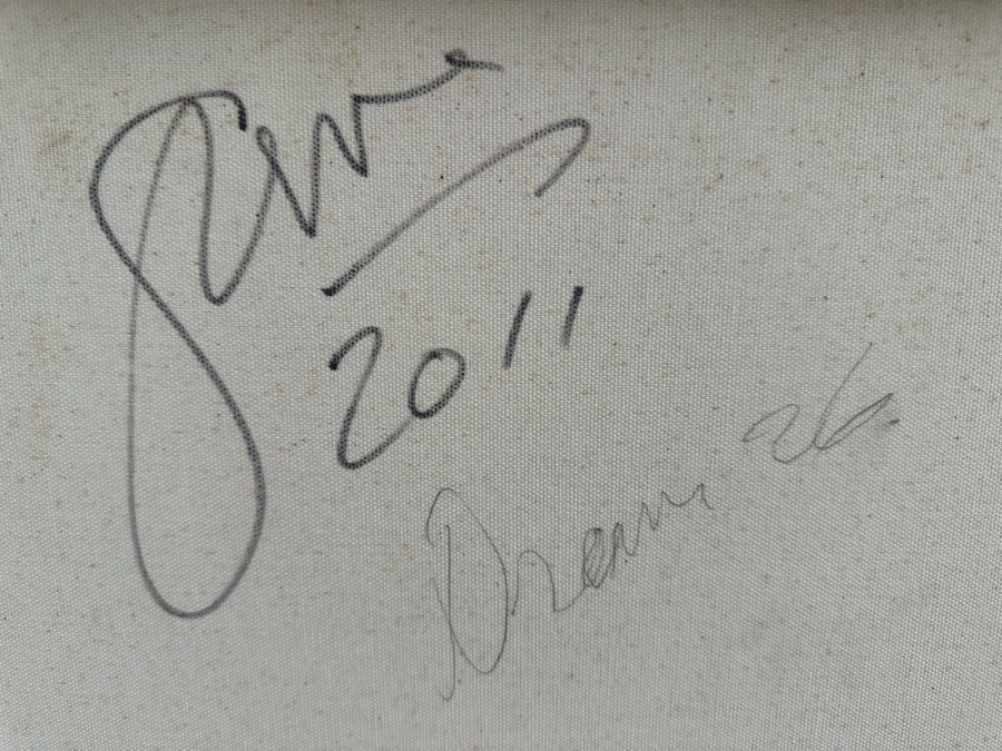 Gerrit Greve (1948-2024, Cardiff by the Sea, CA) Original Modernist Abstract Mixed Media Sand Acrylic Painting On Canvas Titled 'Dream 26' 2011 Signed Verso 24' X 30' Estimate $1,000-$2,000 [Photo 6]