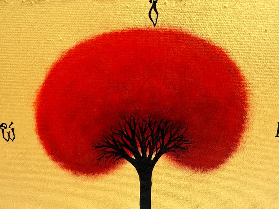 Gerrit Greve (1948-2024, Cardiff by the Sea, CA) Original Mixed Media Icon Series Acrylic Painting On Canvas Titled 'Golgotha' 2001 Signed Verso 24' X 24' Estimate $1,000-$2,000 [Photo 4]