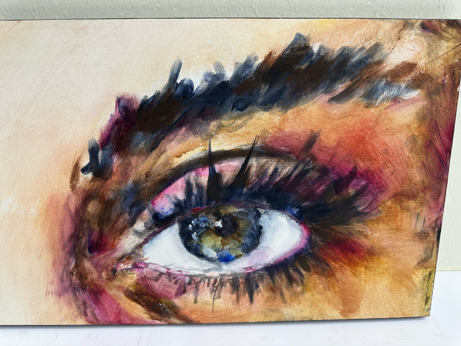 Gerrit Greve (1948-2024, Cardiff by the Sea, CA) Original Eyes Acrylic Painting 2011 Signed Verso 36' X 12' Estimate $1,000-$2,000 [Photo 3]