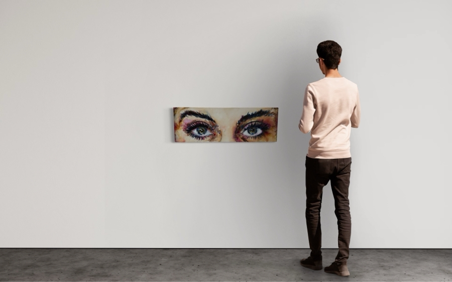 Gerrit Greve (1948-2024, Cardiff by the Sea, CA) Original Eyes Acrylic Painting 2011 Signed Verso 36' X 12' Estimate $1,000-$2,000 [Photo 2]