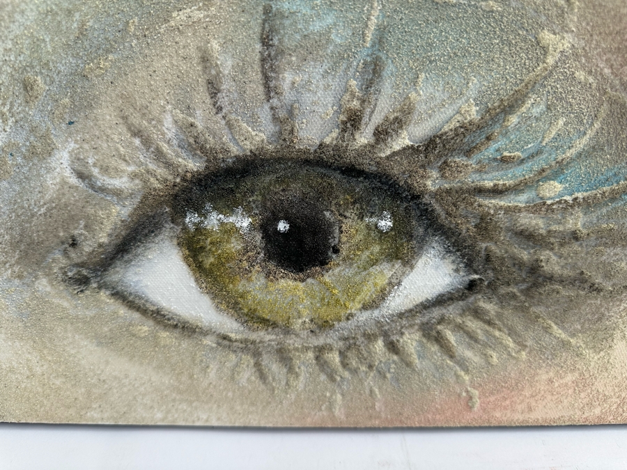 Gerrit Greve (1948-2024, Cardiff by the Sea, CA) Original Eyes Acrylic Painting Signed Verso 36' X 12' Estimate $1,000-$2,000 [Photo 4]