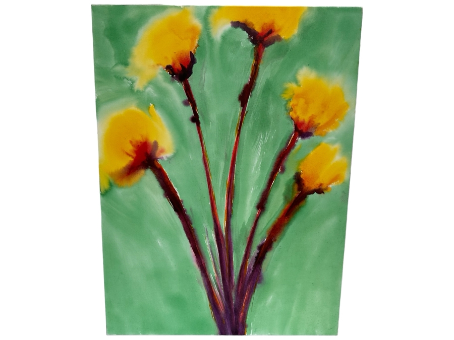 Gerrit Greve (1948-2024, Cardiff by the Sea, CA) Original Abstract Flowers Acrylic Painting On Canvas 2020 Signed Verso 36' X 48'	 Estimate $1,000-$2,000 [Photo 1]