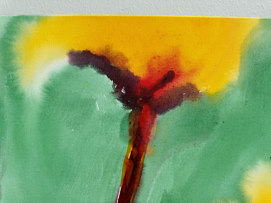 Gerrit Greve (1948-2024, Cardiff by the Sea, CA) Original Abstract Flowers Acrylic Painting On Canvas 2020 Signed Verso 36' X 48'	 Estimate $1,000-$2,000 [Photo 5]