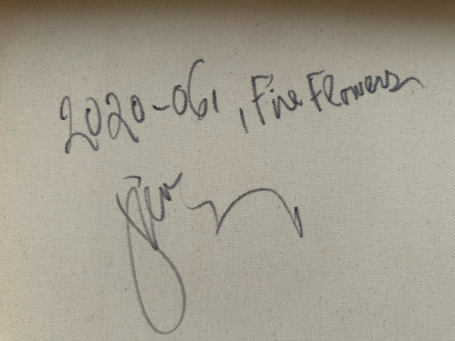 Gerrit Greve (1948-2024, Cardiff by the Sea, CA) Original Abstract Flowers Acrylic Painting On Canvas 2020 Signed Verso 36' X 48'	 Estimate $1,000-$2,000 [Photo 11]