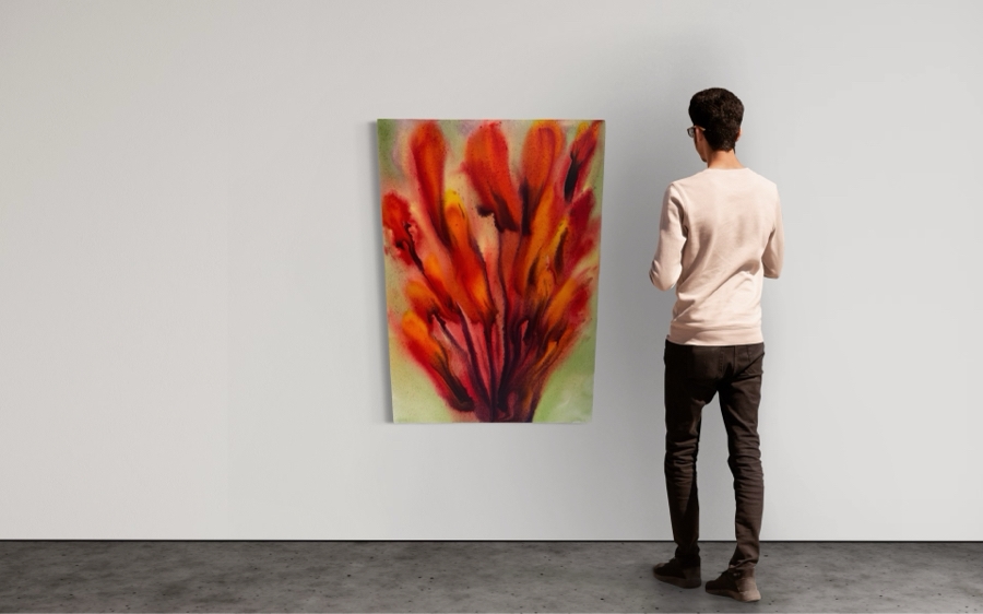 Gerrit Greve (1948-2024, Cardiff by the Sea, CA) Original Abstract Flowers Acrylic Painting On Canvas 2020 Signed Verso 36' X 48'	 Estimate $1,000-$2,000 [Photo 2]