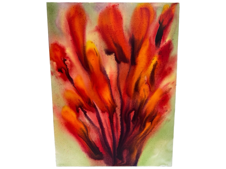 Gerrit Greve (1948-2024, Cardiff by the Sea, CA) Original Abstract Flowers Acrylic Painting On Canvas 2020 Signed Verso 36' X 48'	 Estimate $1,000-$2,000 [Photo 1]
