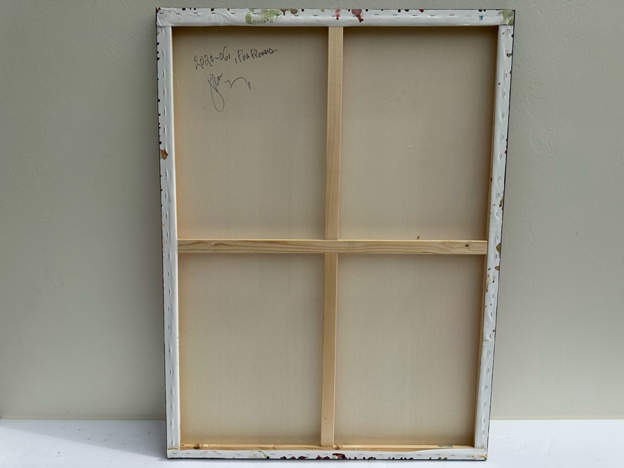 Gerrit Greve (1948-2024, Cardiff by the Sea, CA) Original Abstract Flowers Acrylic Painting On Canvas 2020 Signed Verso 36' X 48'	 Estimate $1,000-$2,000 [Photo 10]