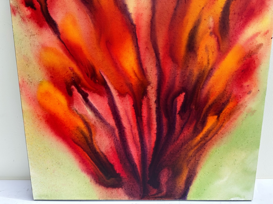 Gerrit Greve (1948-2024, Cardiff by the Sea, CA) Original Abstract Flowers Acrylic Painting On Canvas 2020 Signed Verso 36' X 48'	 Estimate $1,000-$2,000 [Photo 5]