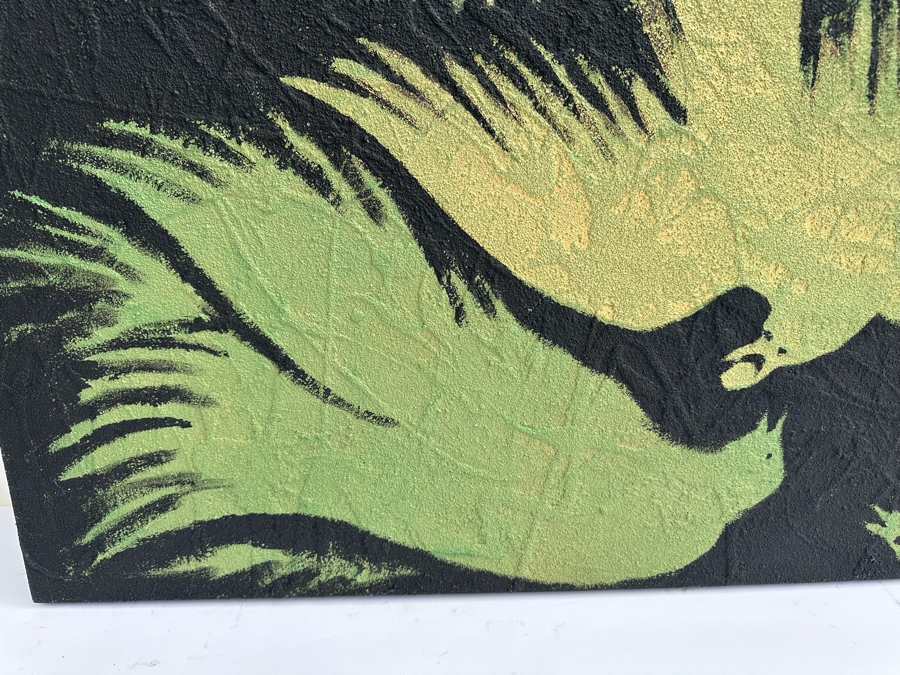 Gerrit Greve (1948-2024, Cardiff by the Sea, CA) Original Mixed Media Acrylic Painting Titled 'Ravens Play' Signed Verso 48' X 36' Estimate $1,000-$2,000 [Photo 5]