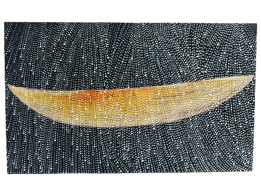 Gerrit Greve (1948-2024, Cardiff by the Sea, CA) Original Abstract Spirit Boats Acrylic Painting On Canvas Titled 'Voyage 3 (In The Rain)' 2011 Signed Verso 60' X 36' Estimate $1,000-$2,000 [Photo 1]