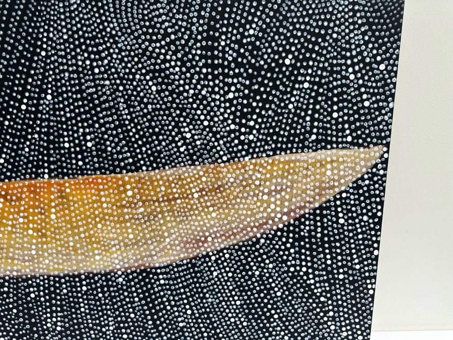 Gerrit Greve (1948-2024, Cardiff by the Sea, CA) Original Abstract Spirit Boats Acrylic Painting On Canvas Titled 'Voyage 3 (In The Rain)' 2011 Signed Verso 60' X 36' Estimate $1,000-$2,000 [Photo 5]