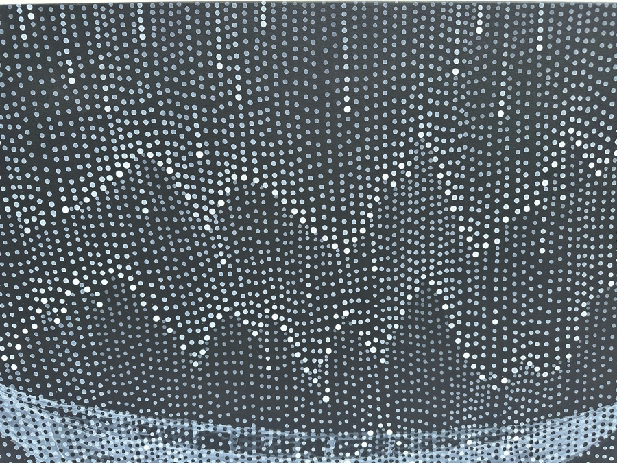 Gerrit Greve (1948-2024, Cardiff by the Sea, CA) Original Abstract Spirit Boats Acrylic Painting On Canvas Titled 'Ghost Boat In The Rain' 2016 Signed Verso 48' X 36' Estimate $1,000-$2,000 [Photo 4]