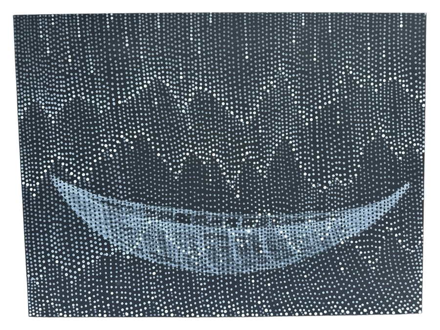 Gerrit Greve (1948-2024, Cardiff by the Sea, CA) Original Abstract Spirit Boats Acrylic Painting On Canvas Titled 'Ghost Boat In The Rain' 2016 Signed Verso 48' X 36' Estimate $1,000-$2,000