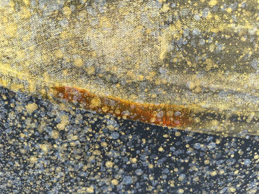 Gerrit Greve (1948-2024, Cardiff by the Sea, CA) Original Abstract Spirit Boats Acrylic Painting On Canvas Titled 'Whaling' Signed Verso 72' X 48' Estimate $1,500-$3,000 [Photo 7]