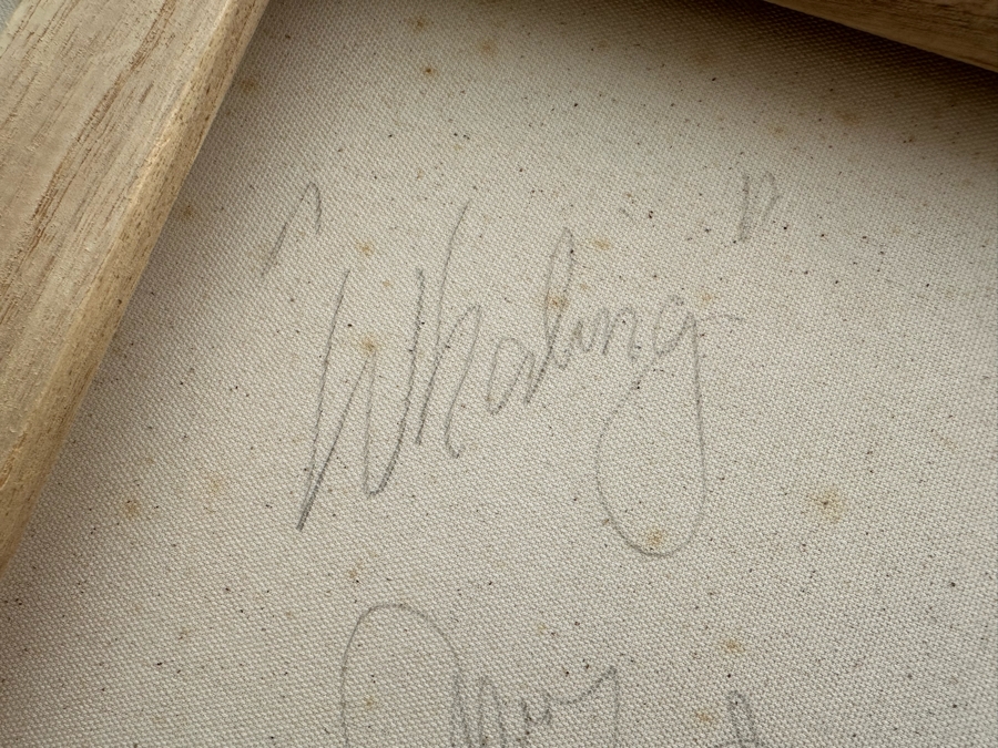 Gerrit Greve (1948-2024, Cardiff by the Sea, CA) Original Abstract Spirit Boats Acrylic Painting On Canvas Titled 'Whaling' Signed Verso 72' X 48' Estimate $1,500-$3,000 [Photo 11]