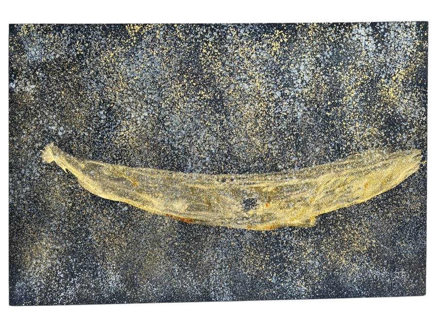 Gerrit Greve (1948-2024, Cardiff by the Sea, CA) Original Abstract Spirit Boats Acrylic Painting On Canvas Titled 'Whaling' Signed Verso 72' X 48' Estimate $1,500-$3,000 [Photo 2]