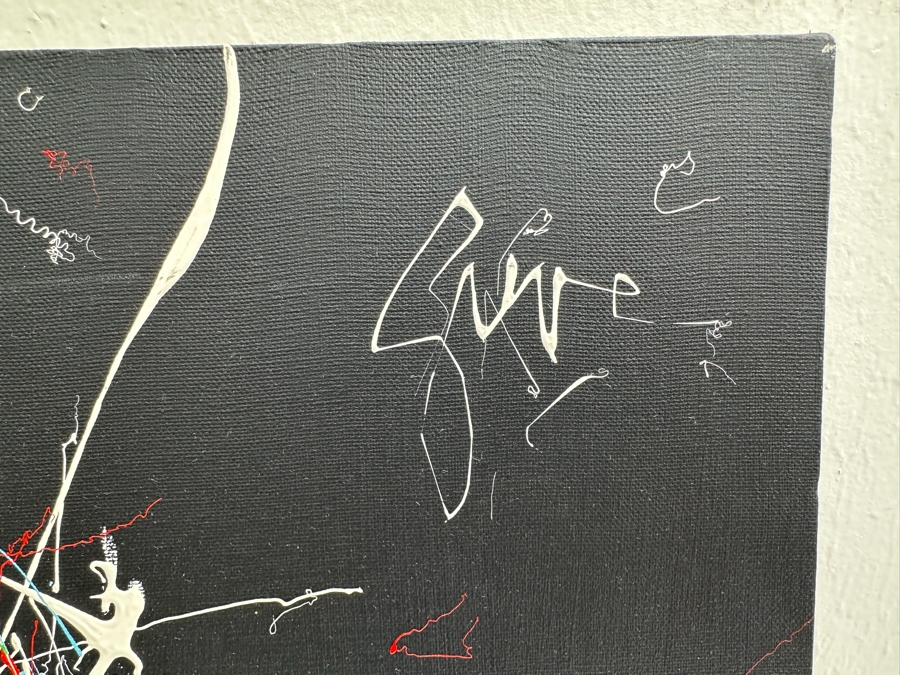 Gerrit Greve (1948-2024, Cardiff by the Sea, CA) Original Colorful Abstract Nude Woman Drip Painting On Canvas In Manner Of Jackson Pollock Signed Front 30' X 40' Estimate $1,000-$2,000 [Photo 4]