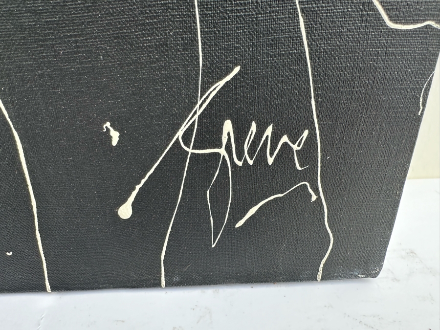 Gerrit Greve (1948-2024, Cardiff by the Sea, CA) Original Abstract B&W Nude Woman Drip Painting On Canvas Signed Front 30' X 40' Estimate $1,000-$2,000 [Photo 6]