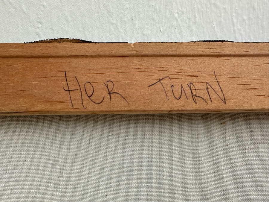 Gerrit Greve (1948-2024, Cardiff by the Sea, CA) Original Abstract B&W Nude Woman Drip Painting On Canvas Signed Front 30' X 40' Estimate $1,000-$2,000 [Photo 9]