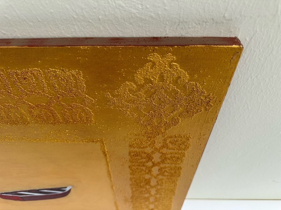 Gerrit Greve (1948-2024, Cardiff by the Sea, CA) Original Mixed Media Icon Series Acrylic Painting On Canvas Titled 'Second Chance' 2001 Signed Verso 24' X 24' Retails $3,200 Estimate $1,000-$2,000 [Photo 6]