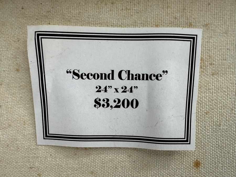 Gerrit Greve (1948-2024, Cardiff by the Sea, CA) Original Mixed Media Icon Series Acrylic Painting On Canvas Titled 'Second Chance' 2001 Signed Verso 24' X 24' Retails $3,200 Estimate $1,000-$2,000 [Photo 10]