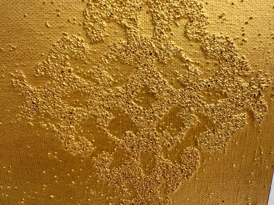 Gerrit Greve (1948-2024, Cardiff by the Sea, CA) Original Mixed Media Icon Series Acrylic Painting On Canvas Titled 'Second Chance' 2001 Signed Verso 24' X 24' Retails $3,200 Estimate $1,000-$2,000 [Photo 5]