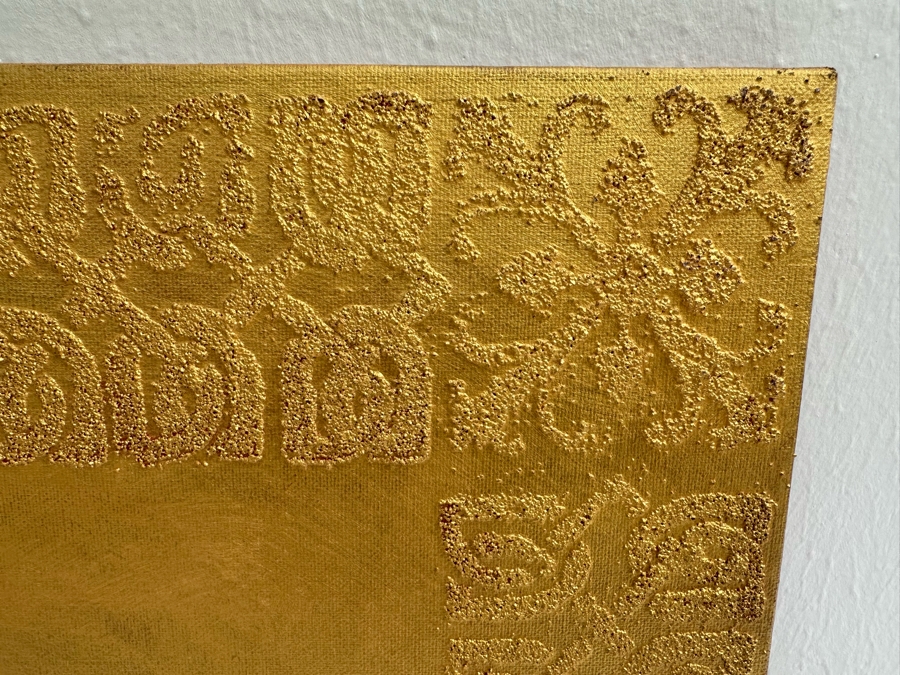 Gerrit Greve (1948-2024, Cardiff by the Sea, CA) Original Mixed Media Icon Series Acrylic Painting On Canvas Titled 'The Promise' 2001 Signed Verso 24' X 24' Estimate $1,000-$2,000 [Photo 4]