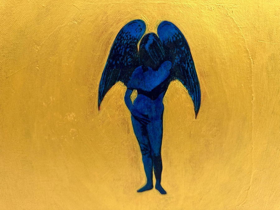 Gerrit Greve (1948-2024, Cardiff by the Sea, CA) Original Mixed Media Icon Series Acrylic Painting On Canvas Titled 'The Promise' 2001 Signed Verso 24' X 24' Estimate $1,000-$2,000 [Photo 2]